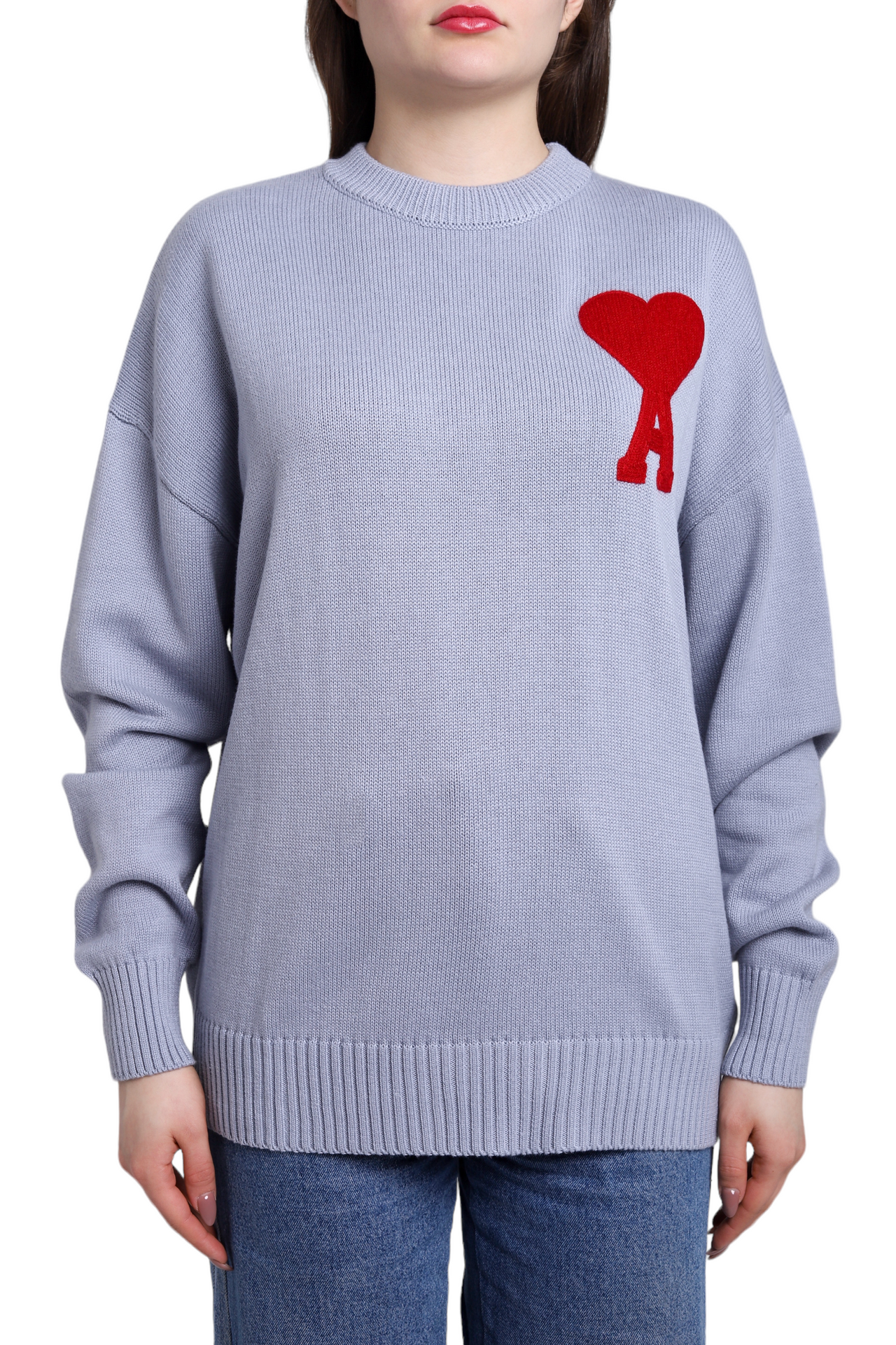 AMI Paris Ami De Coeur Oversize Sweater Lilac