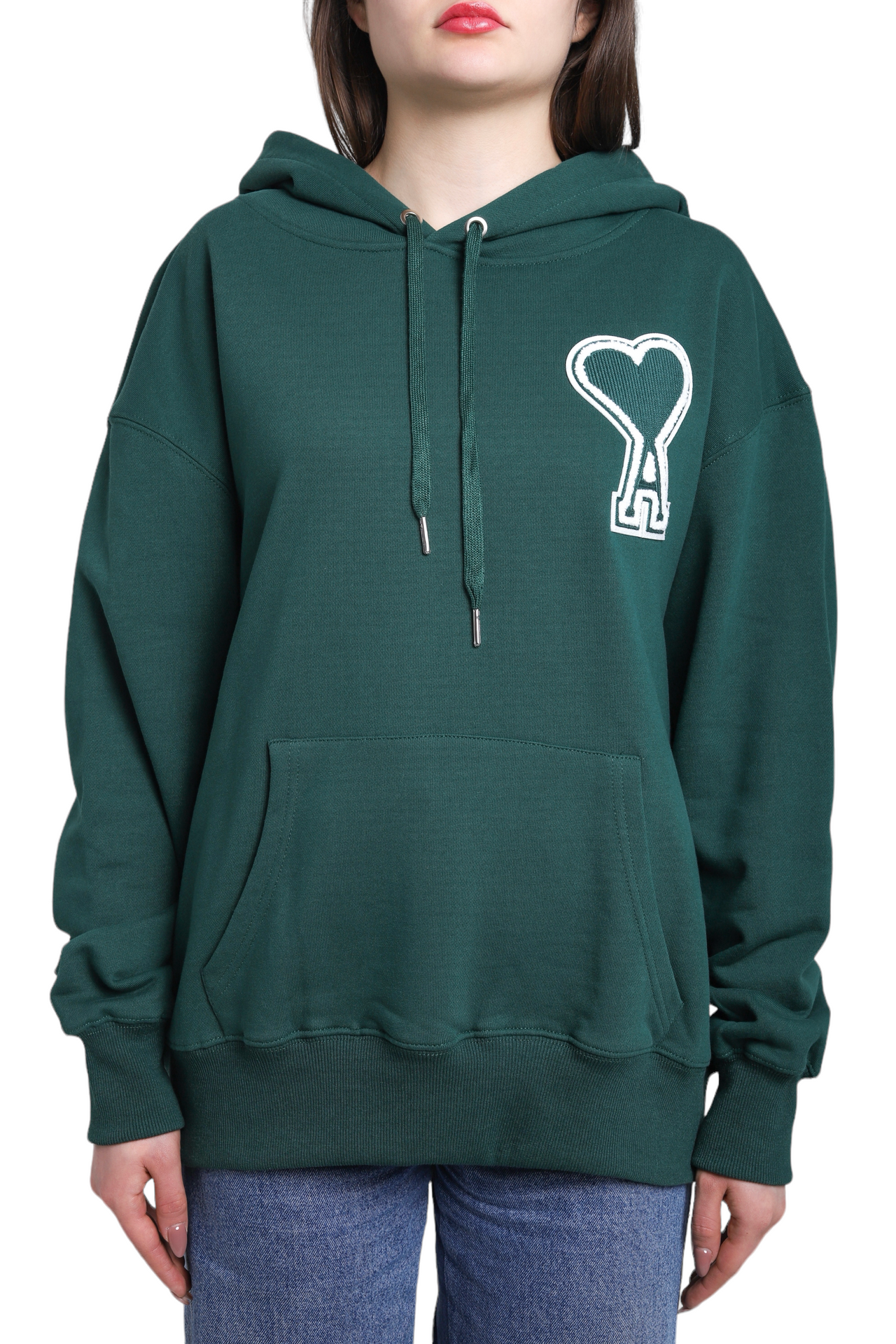 AMI Paris Oversize Ami de Coeur hoodie Green