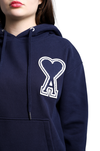 AMI Paris Oversize Ami de Coeur hoodie Navy