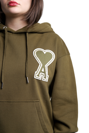 AMI Paris Oversize Ami de Coeur hoodie Olive