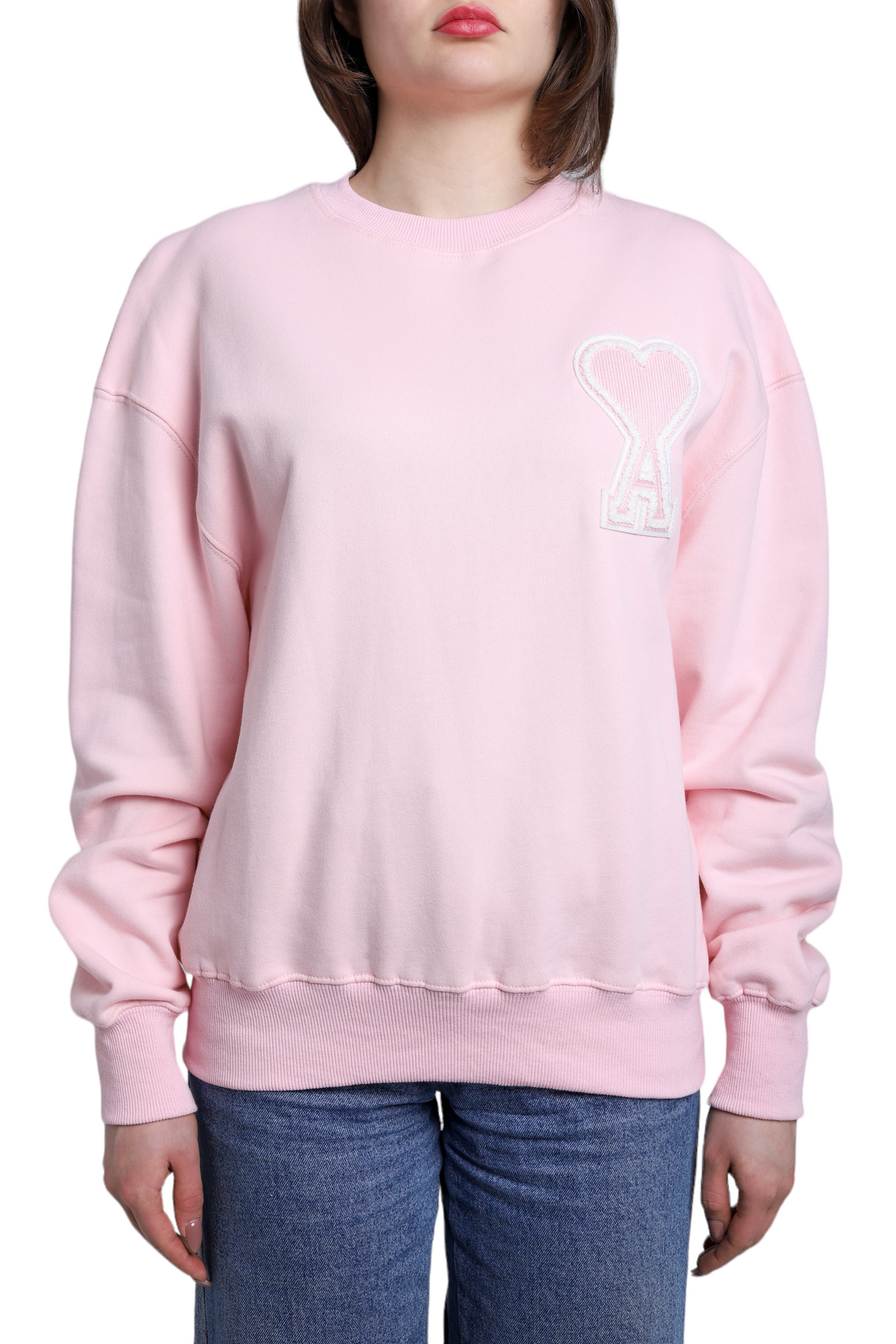 AMI Paris oversize Ami de Coeur patch sweatshirt Pink