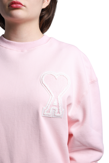 AMI Paris oversize Ami de Coeur patch sweatshirt Pink