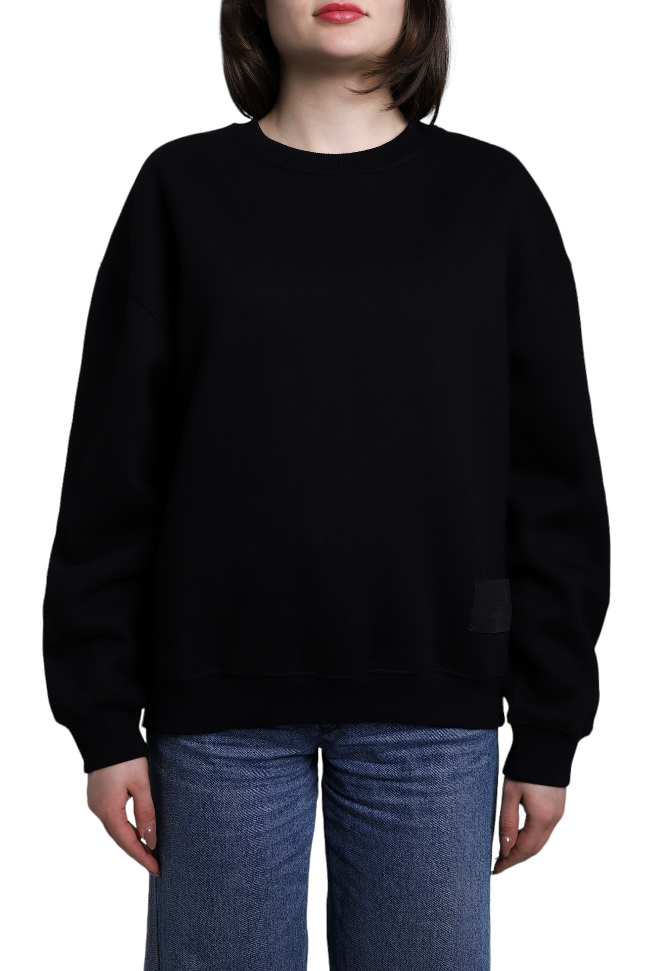 AMI Paris Sweatshirt Satin Label Black