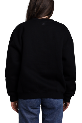 AMI Paris Sweatshirt Satin Label Black