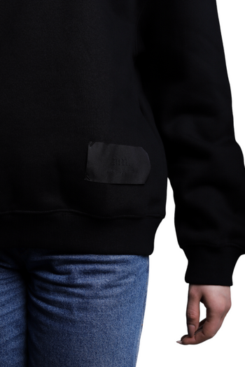 AMI Paris Sweatshirt Satin Label Black