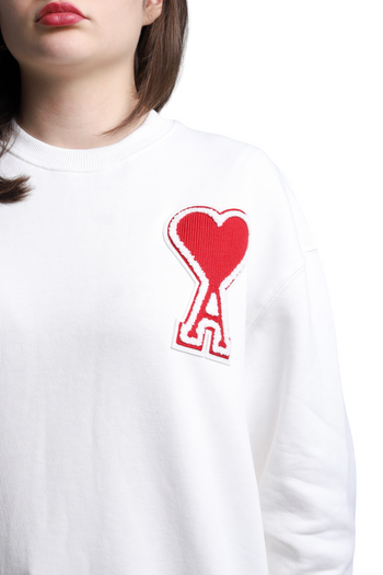 AMI Paris oversize Ami de Coeur patch sweatshirt White