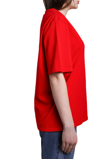 AMI Paris Ami de Coeur Lurex T-Shirt Red
