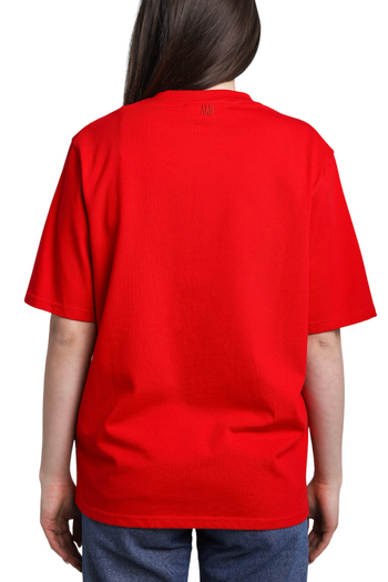 AMI Paris Ami de Coeur Lurex T-Shirt Red