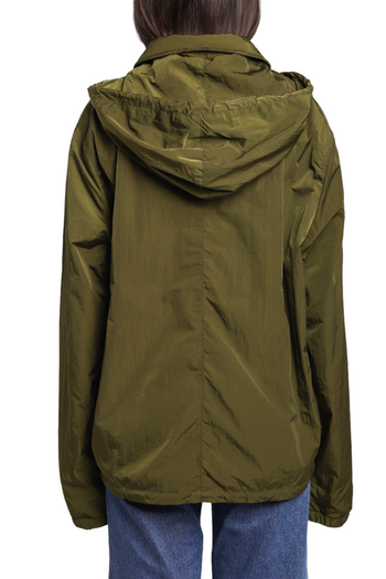 AMI Heart Logo Hooded Windbreaker Olive