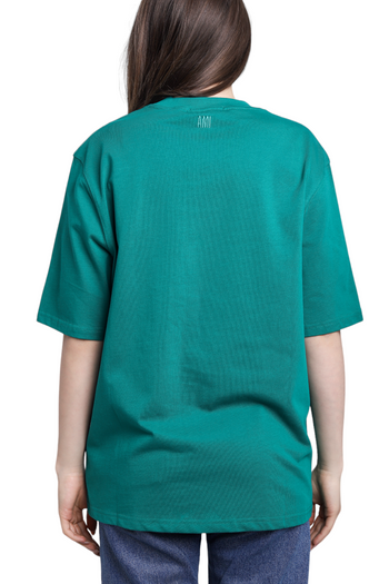 AMI Paris Ami de Coeur Lurex T-Shirt Green