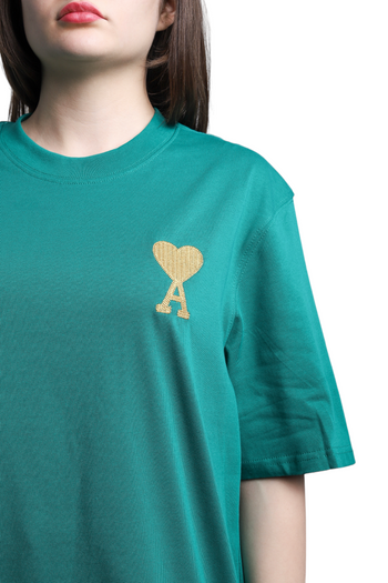 AMI Paris Ami de Coeur Lurex T-Shirt Green