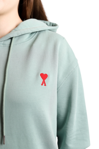 AMI Paris Ami de Coeur Small Heart Logo Hoodie Mint