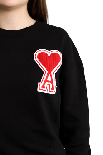 AMI Paris oversize Ami de Coeur patch sweatshirt Black Red Heart