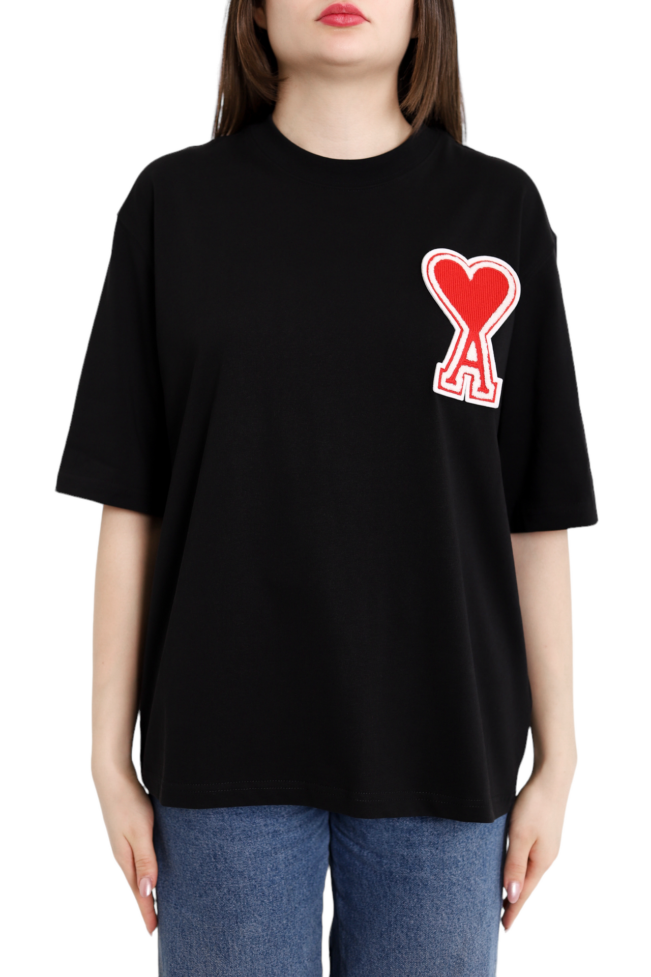 AMI Paris Exclusive Ami De Coeur T-Shirt Black Red Heart