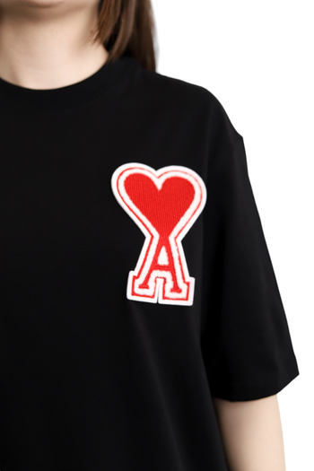 AMI Paris Exclusive Ami De Coeur T-Shirt Black Red Heart