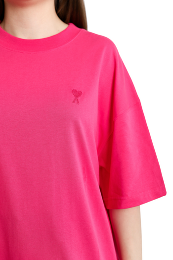 AMI Paris T-Shirt Tonal Small Ads Pink