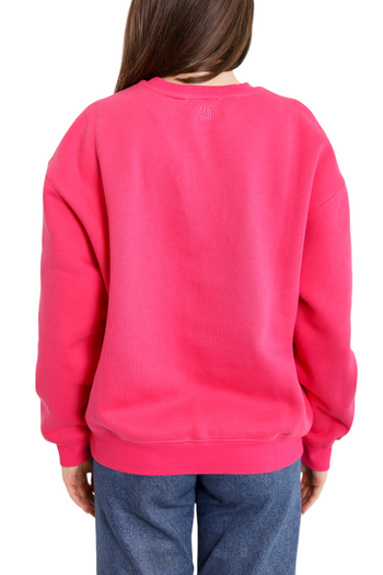 AMI Paris Sweatshirt Satin Label Fuchsia