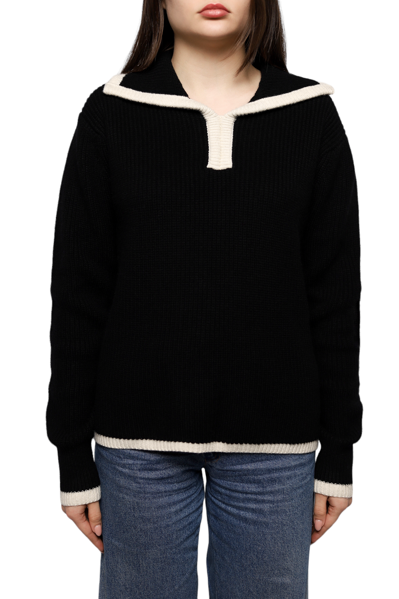 Low Classic Knit Polo Sweater Black