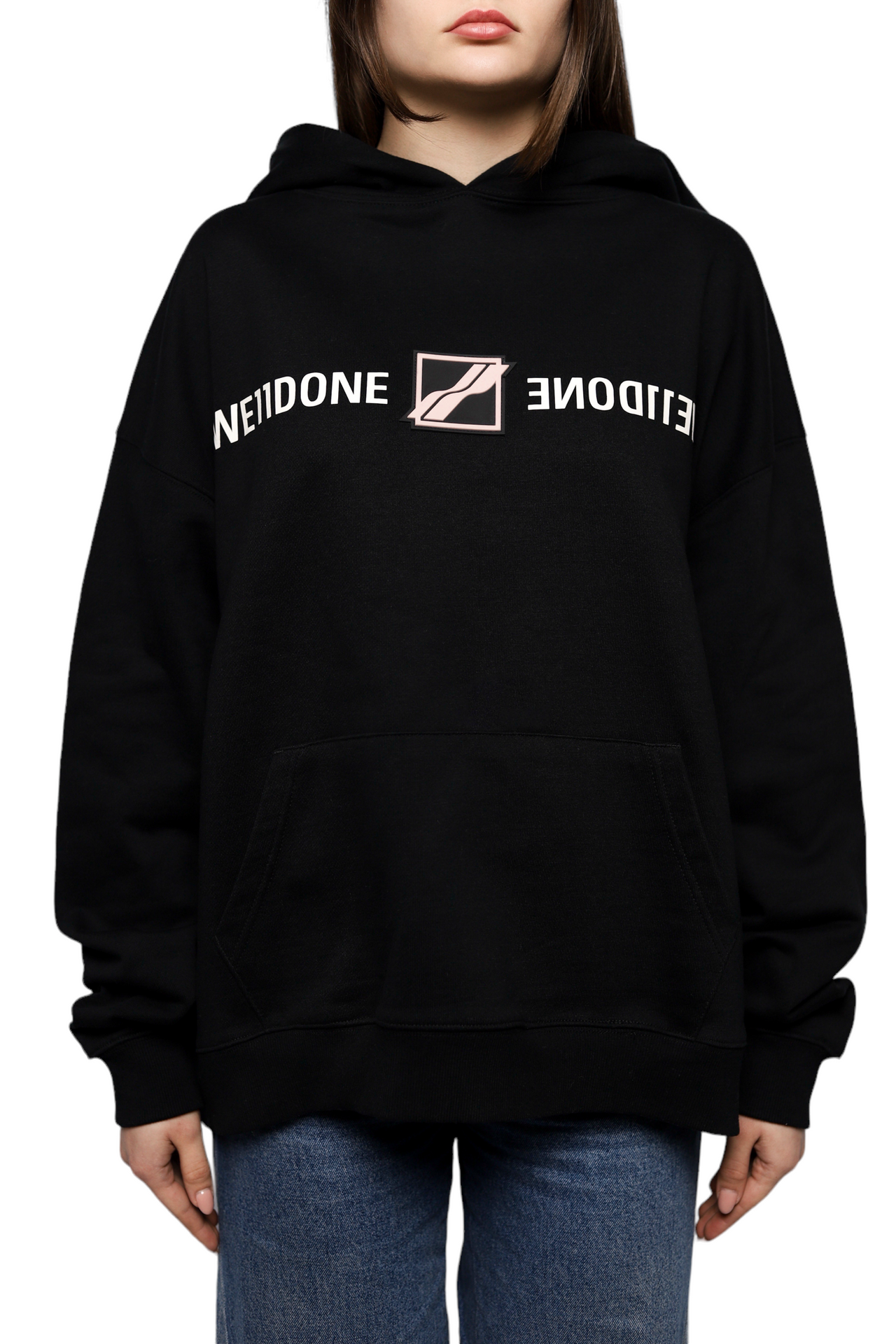 We11done logo-print Cotton Hoodie Black