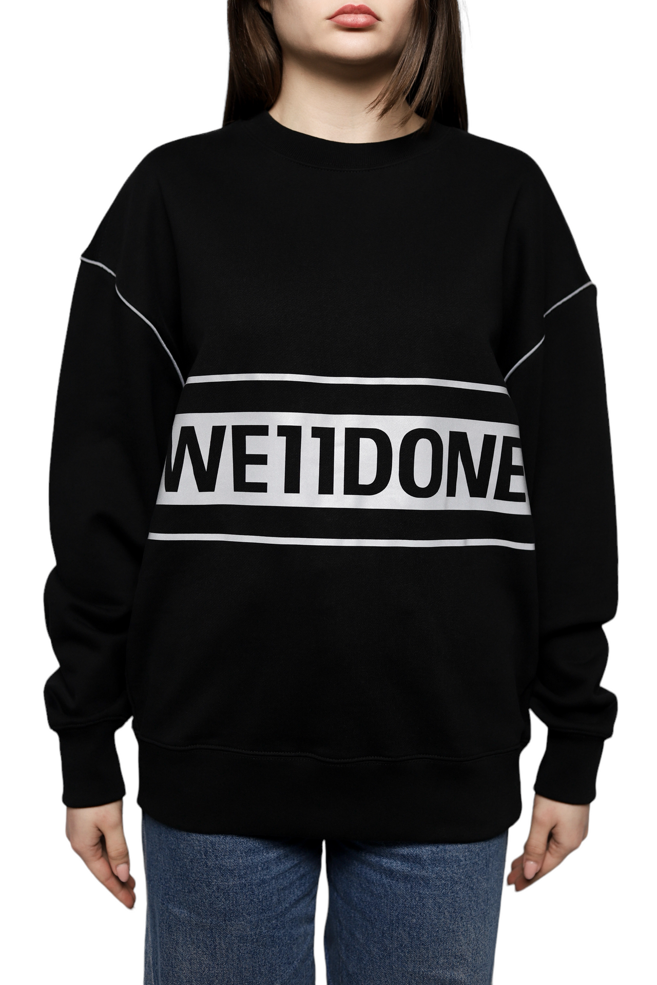 We11done Reflective Logo Pullover Sweater