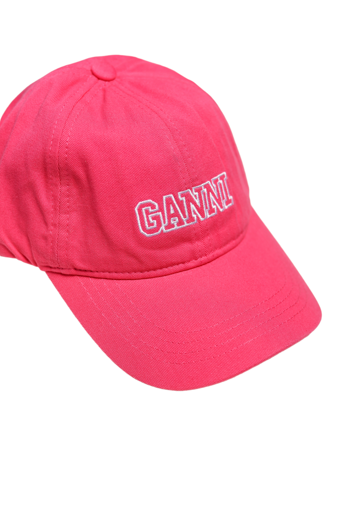 GANNI Logo Embroidered Cap Pink