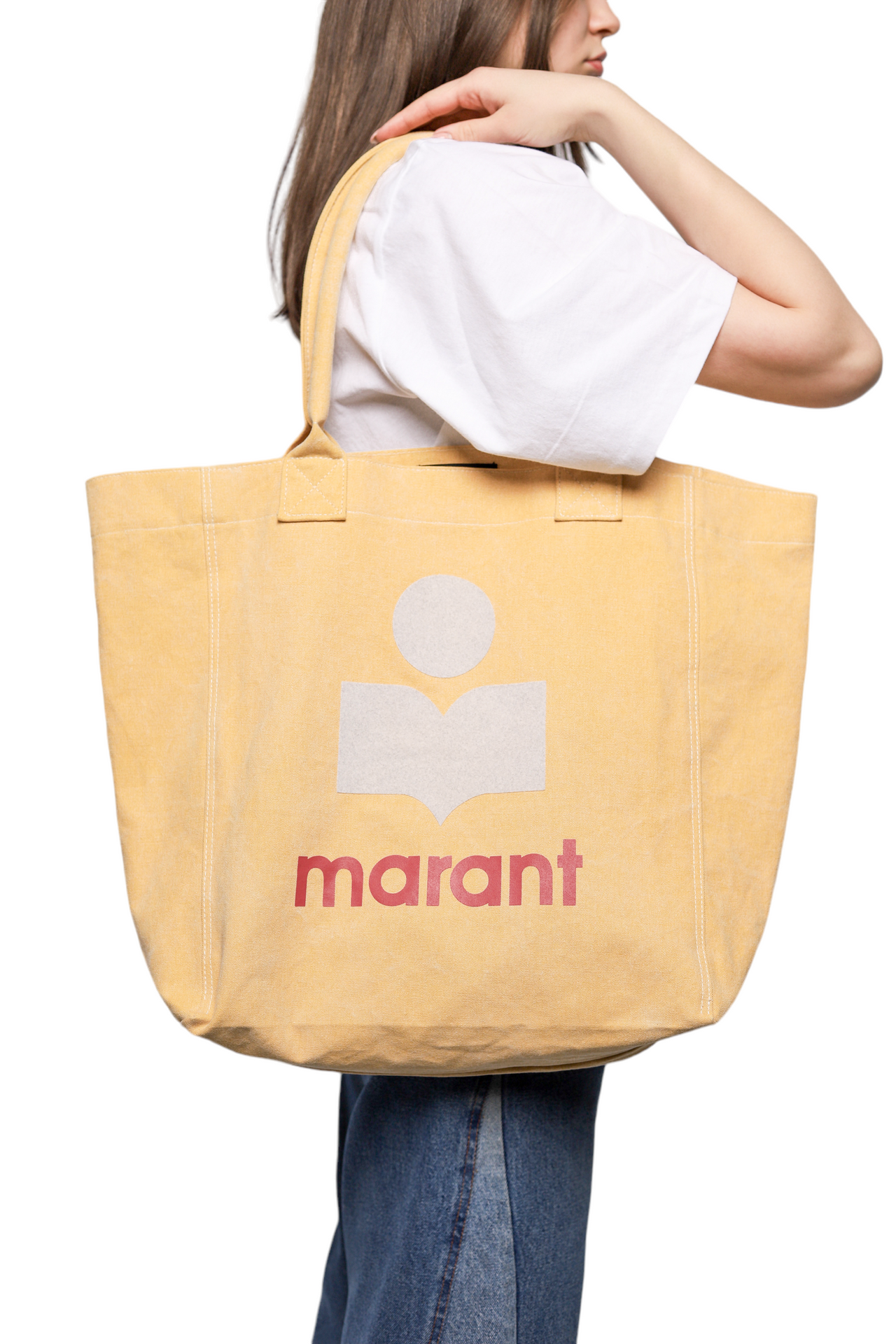 Isabel Marant Yenky Logo Canvas Tote Bag Yellow