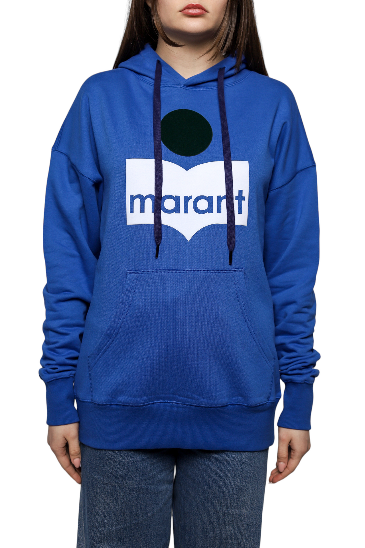 Isabel Marant Étoile Mansel flocked-logo hoodie Blue