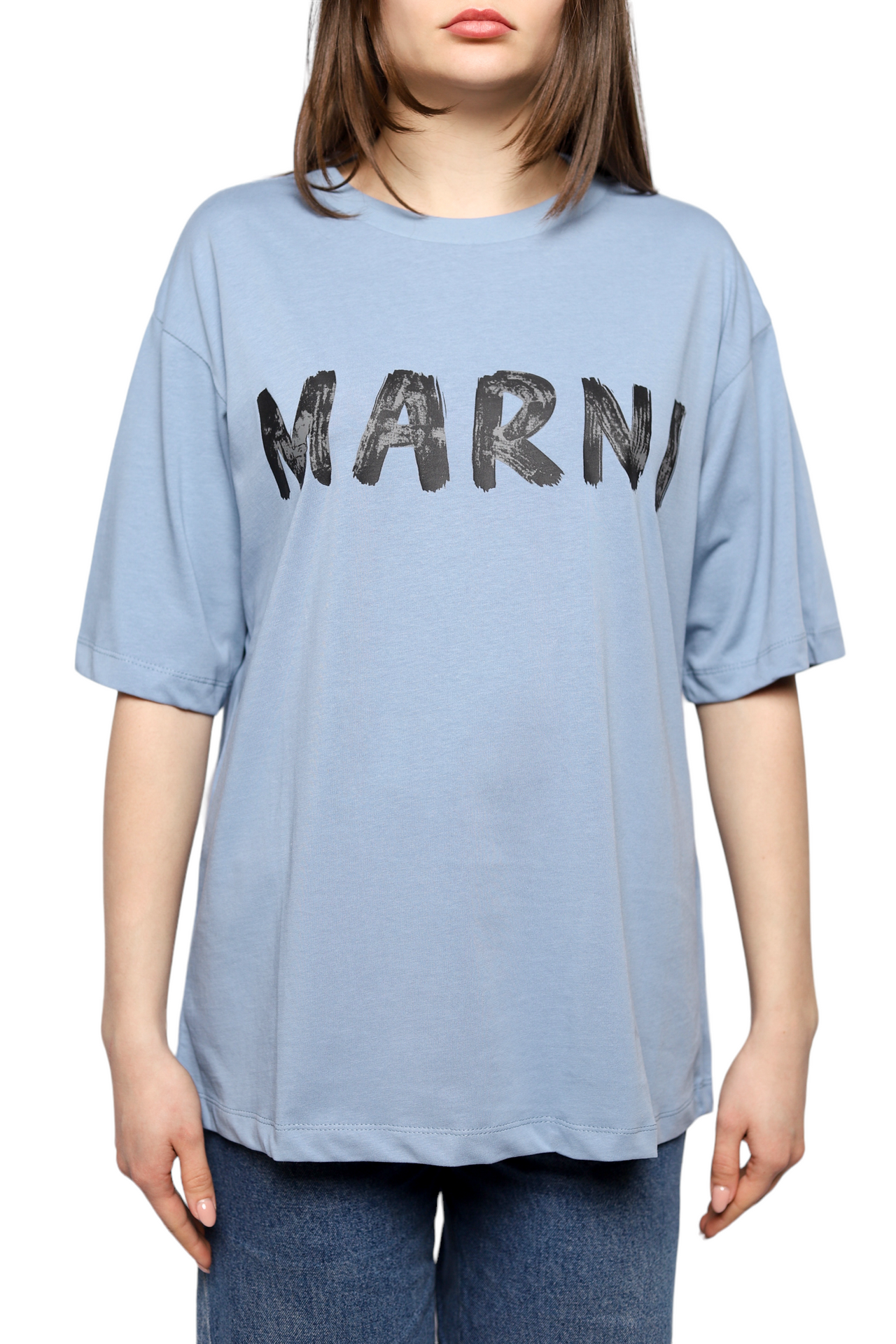 Marni logo-print t-shirt Sky Blue