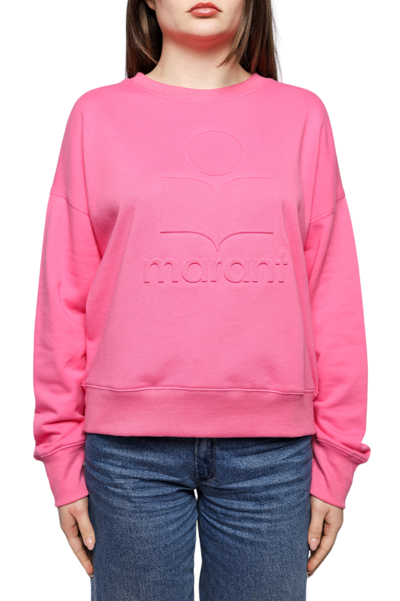 Isabel Marant Mobyli Sweatshirt Embossed Neon Pink