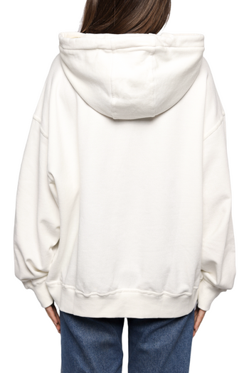 Jil Sander Logo Cotton Hoodie White