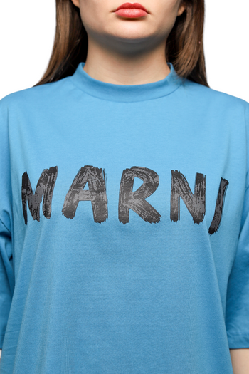 Marni logo-print t-shirt Blue