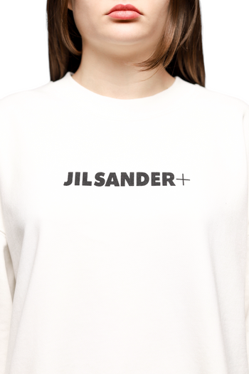 Jil Sander Logo Cotton Sweatshirt White