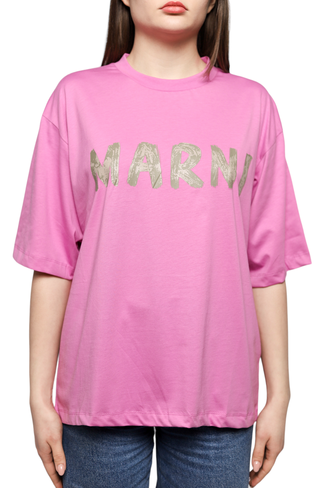 Marni logo-print t-shirt Rose Purple