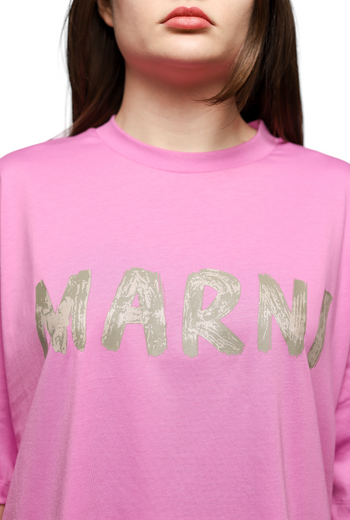 Marni logo-print t-shirt Rose Purple