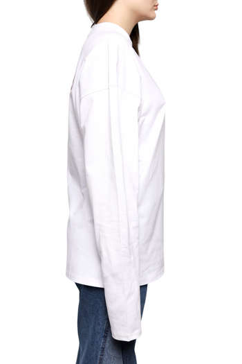 Jacquemus Pavane Logo Long Sleeve T-Shirt White