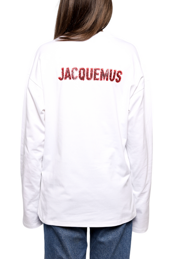 Jacquemus Pavane Logo Long Sleeve T-Shirt White