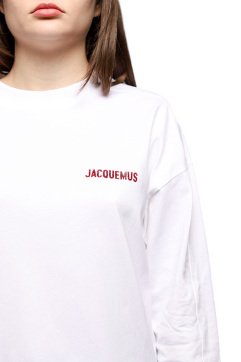 Jacquemus Pavane Logo Long Sleeve T-Shirt White