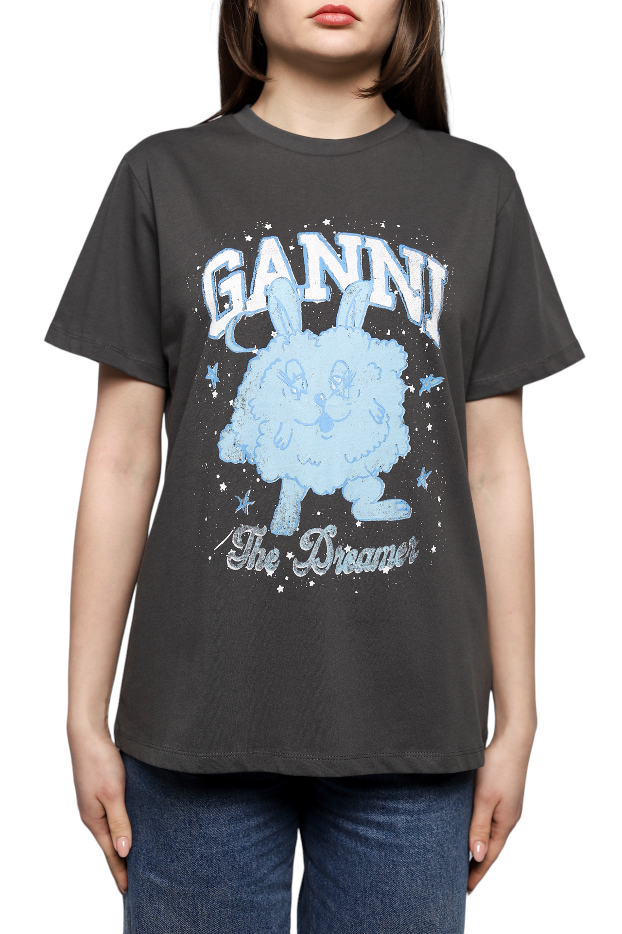 GANNI Dream Bunny T-Shirt Grey