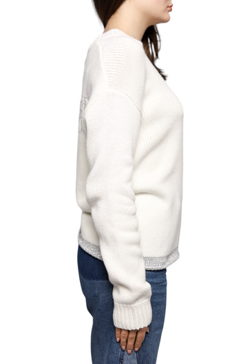 Jacquemus La Maille Pavane Sweater Silver Logo White
