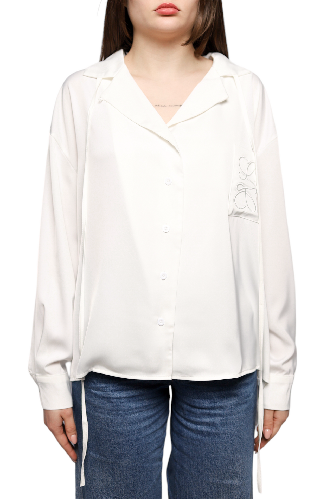 Loewe Anagram Silk Shirt White