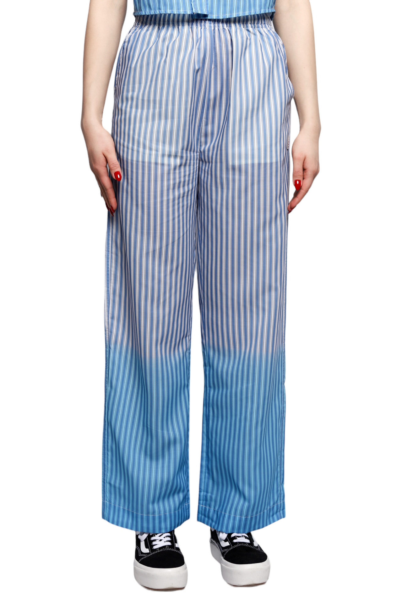 Marni Dip Dyed Cotton Pants Striped Blue