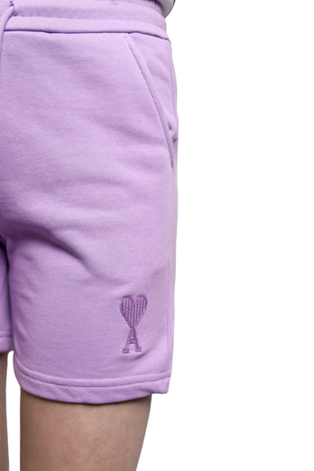 AMI Paris Cotton Shortened Shorts Purple