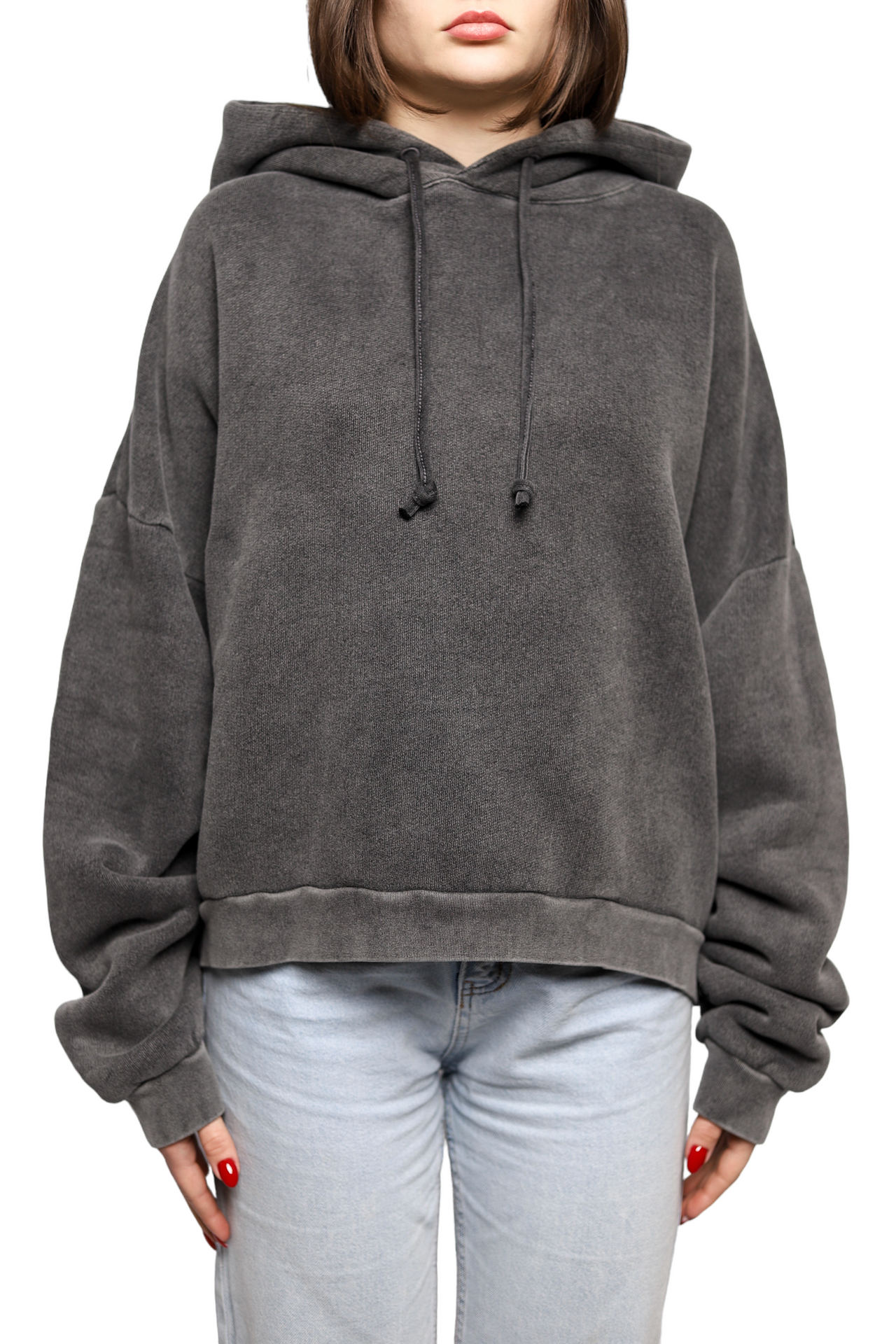 Acne Studios Relaxed Hooded Sweatshirt Faded Black