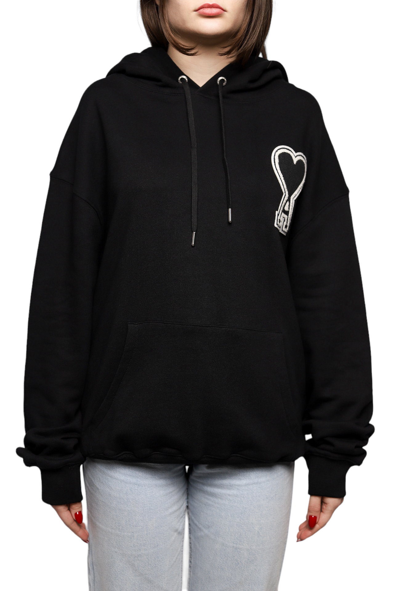 AMI Paris Oversize Ami de Coeur hoodie Black