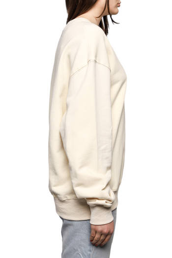 AMI Paris oversize Ami de Coeur patch sweatshirt Beige