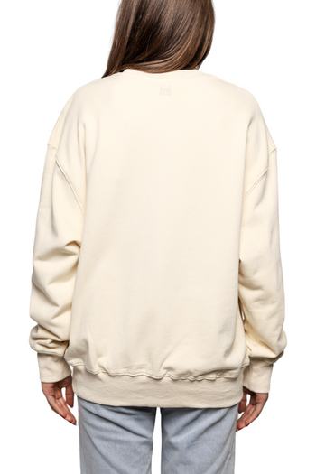 AMI Paris oversize Ami de Coeur patch sweatshirt Beige