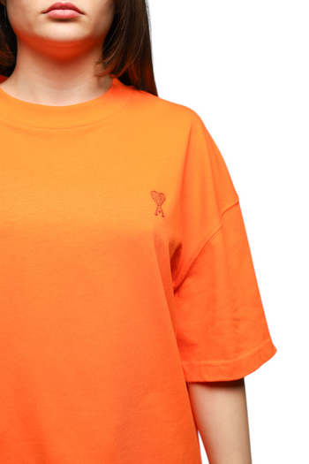 AMI Paris T-Shirt Tonal Small Ads Orange