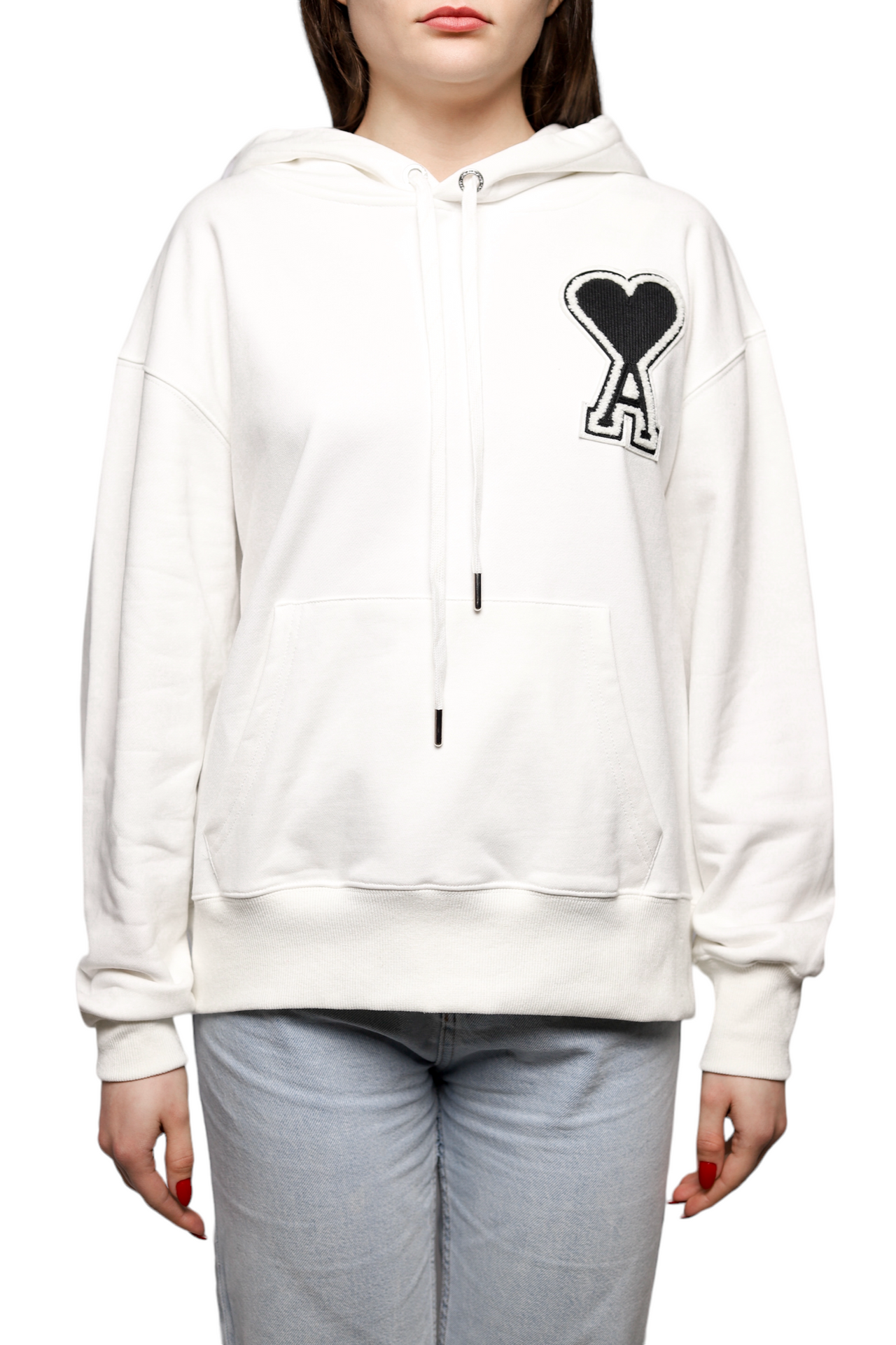 AMI Paris Oversize Ami de Coeur hoodie White Black Heart
