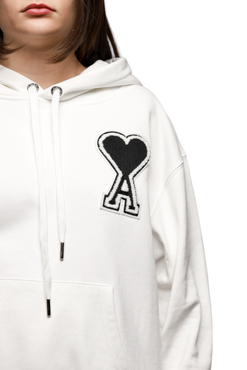 AMI Paris Oversize Ami de Coeur hoodie White Black Heart