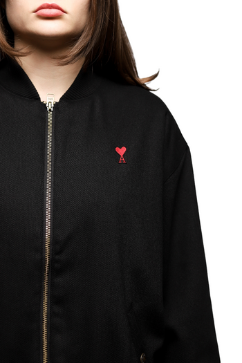AMI Paris Ami De Coeur Bomber Jacket Black